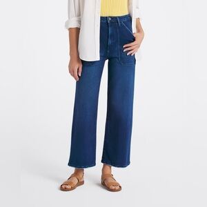 Just black denim High Rise Rigid Cargo Wide Leg Jean